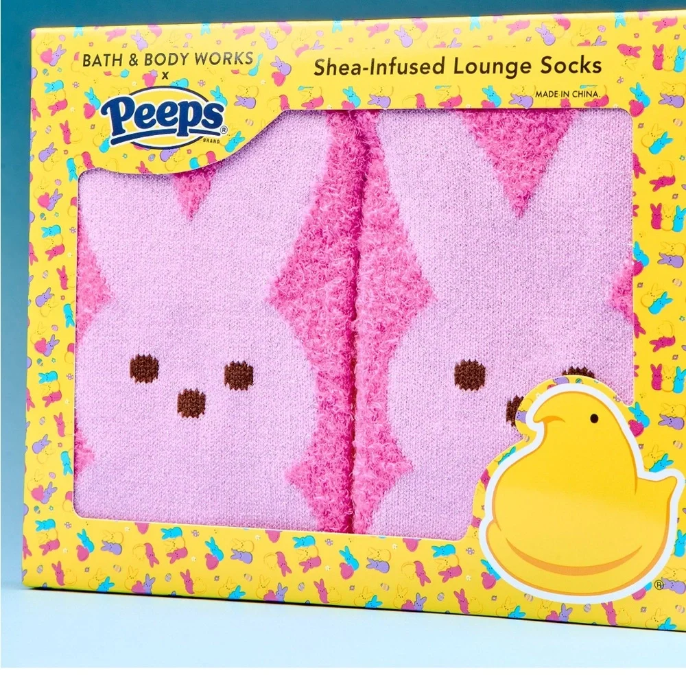 NWT Bath and Body Works Peeps Shea-Infused Lounge Socks